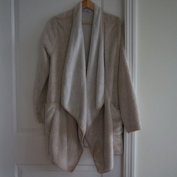 Fleece Long Cardigan Loungewear - Picture 1 of 4